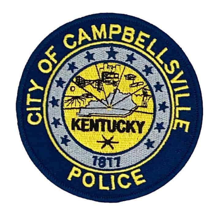 City of Campbellsville Police patch featuring Kentucky state symbols and '1817' establishment date, representing local law enforcement pride